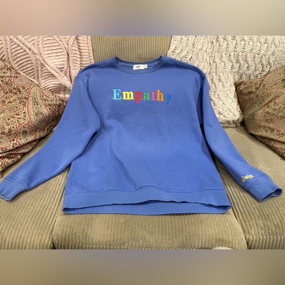 Mayfair Group Empathy Crewneck sweatshirt Blue Periwinkle -one size petite